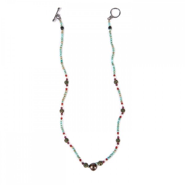 Κολιέ τιρκουάζ με Swarovski