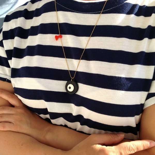 Evil eye and red tassel necklace
