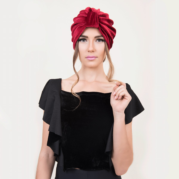 Bordeaux velvet Turban