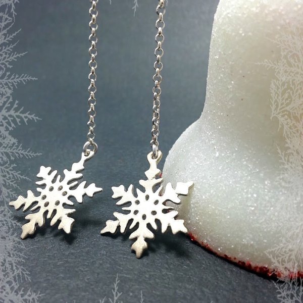 "Snowflakes" - Επάργυρα σκουλαρίκια σε σχήμα χιονονιφάδας!