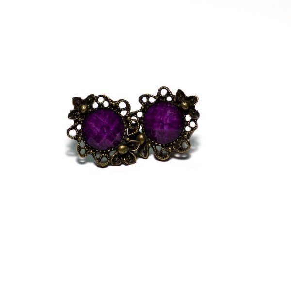 Purple stud earrings