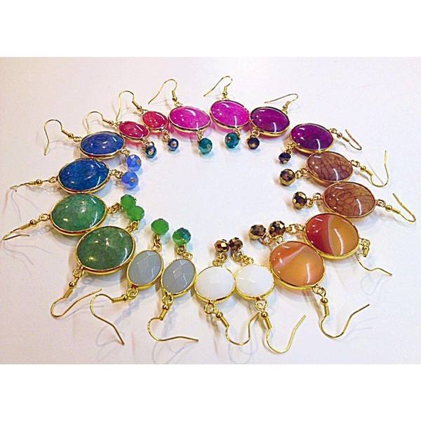 Semi-precious stone earrings