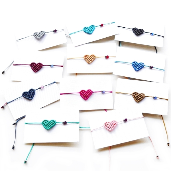 Jolly hearts, μακραμε βραχιολια καρδιες