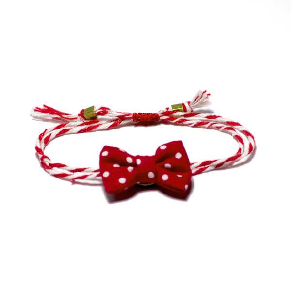 Playful March Red Polka Bow