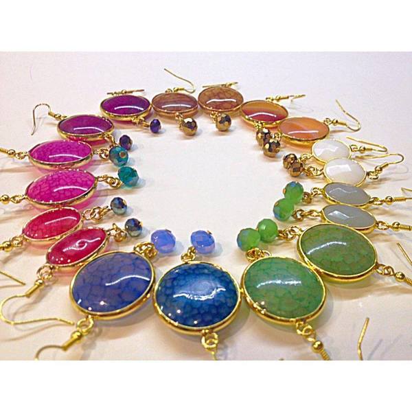 Semi-precious stone earrings