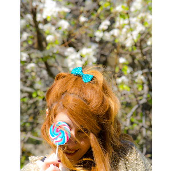 Σετ Ηair Bow Polka Dots Patterns Λαστιχάκια