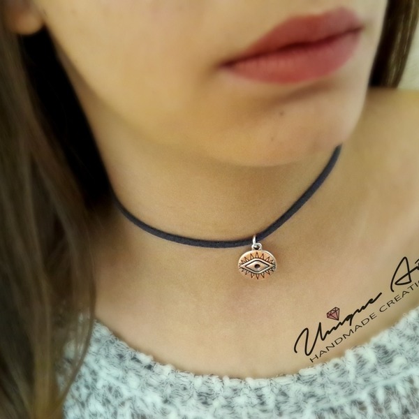 Τσόκερ με ματάκι μεταλλικό / Boho Eye Choker