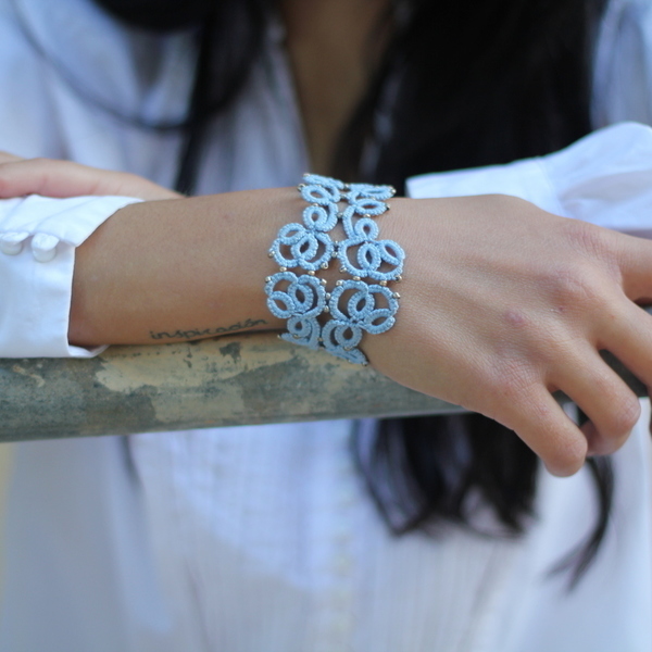 Romantic lace βραχιολι σε aquamarine