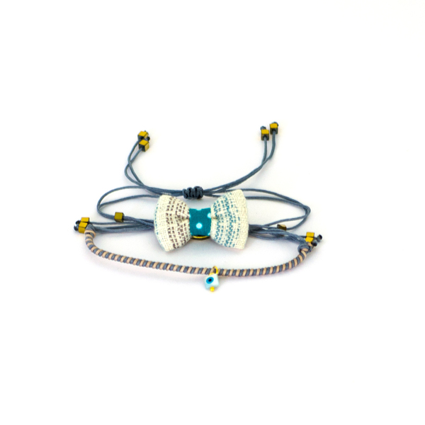 Bow Bracelets Set Petrol