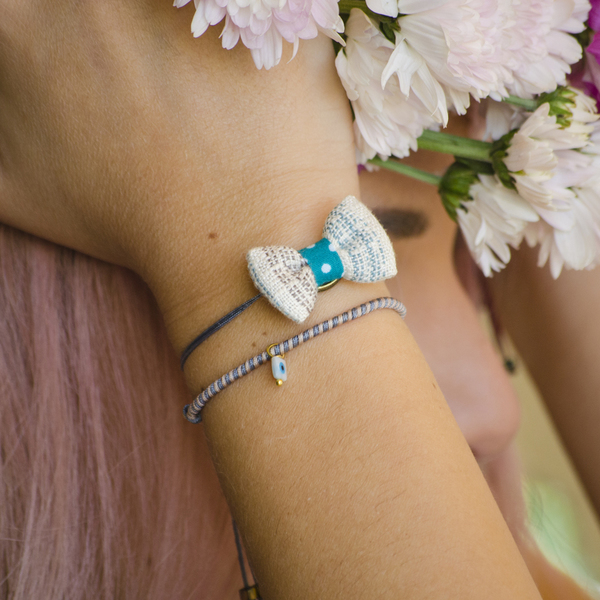 Bow Bracelets Set Petrol
