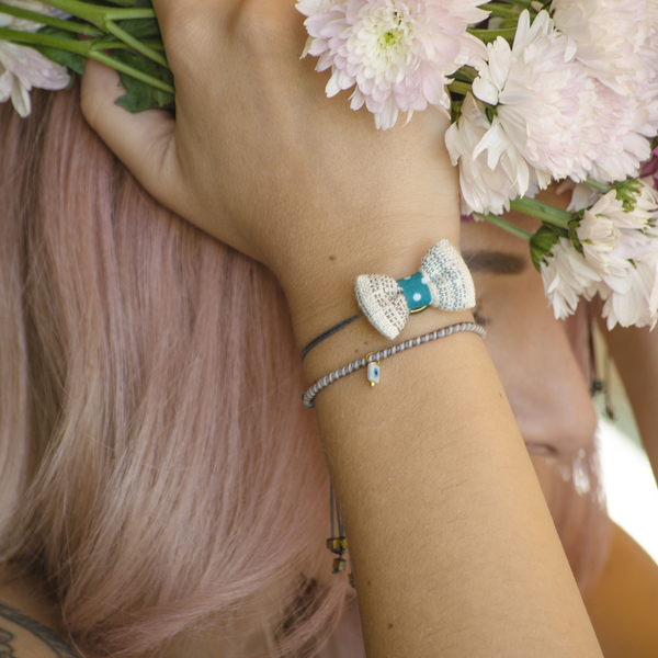 Bow Bracelets Set Petrol