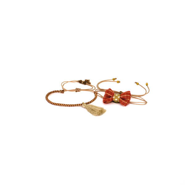 Bow Bracelets Set Red