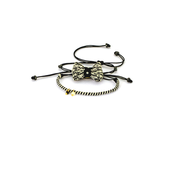 Bow Bracelets Set Black&White