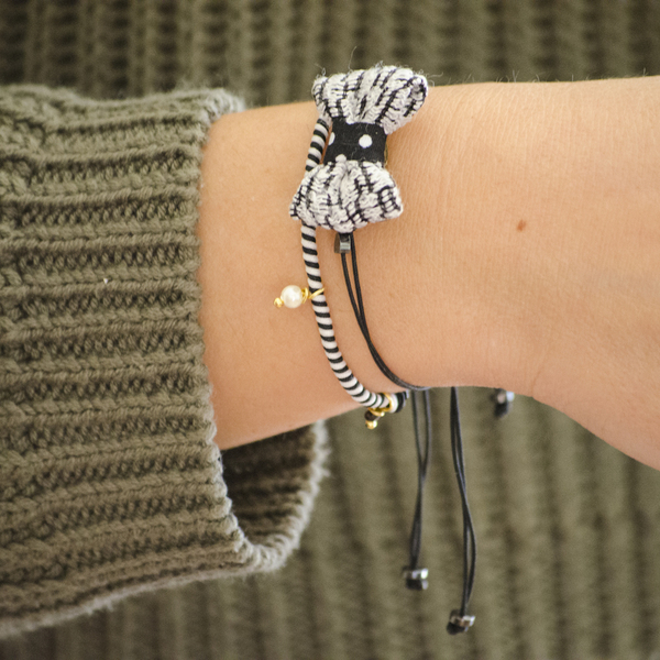 Bow Bracelets Set Black&White