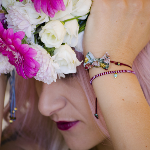 Bow Bracelets Set Floral