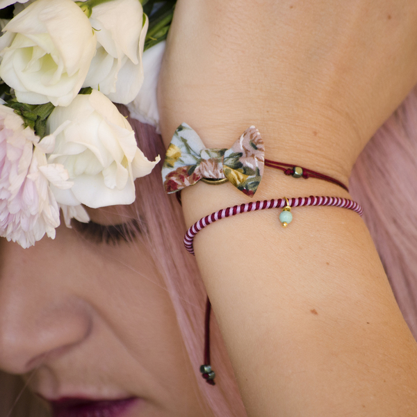 Bow Bracelets Set Floral