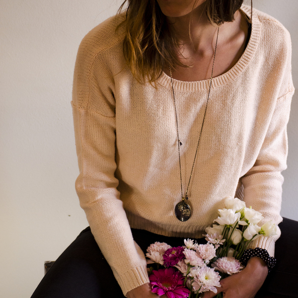 Black Flower Necklace