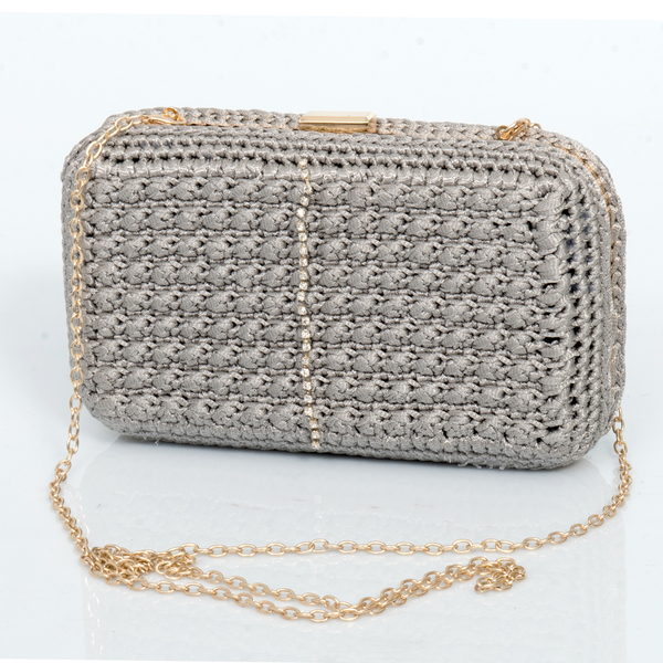 Χειροποίητο βραδινό clutch με χρυσή αλυσίδα