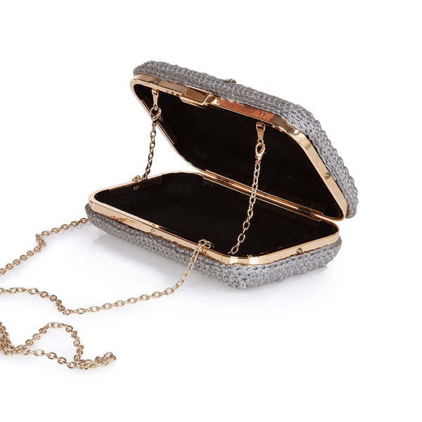 Χειροποίητο βραδινό clutch με χρυσή αλυσίδα