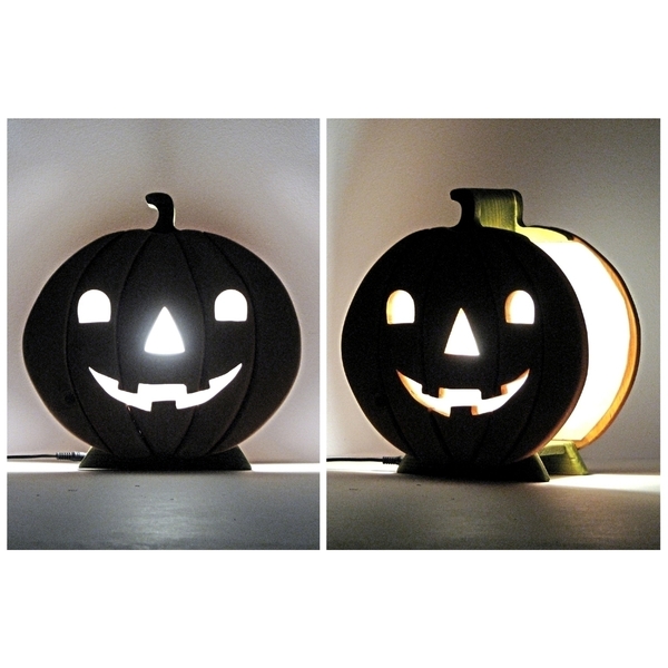 Χειροποίητο ξύλινο "Halloween" φωτιστικό