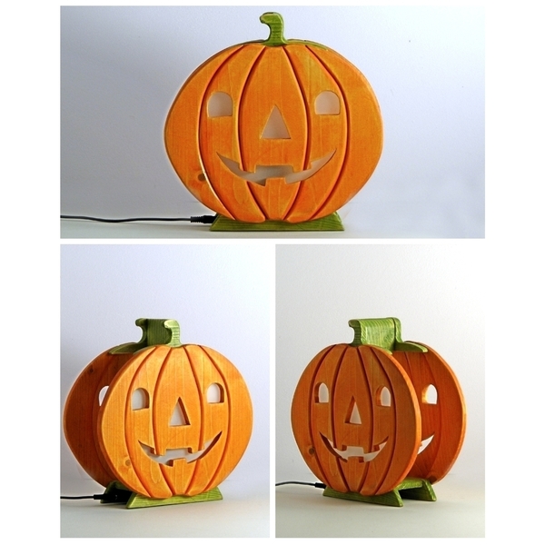 Χειροποίητο ξύλινο "Halloween" φωτιστικό