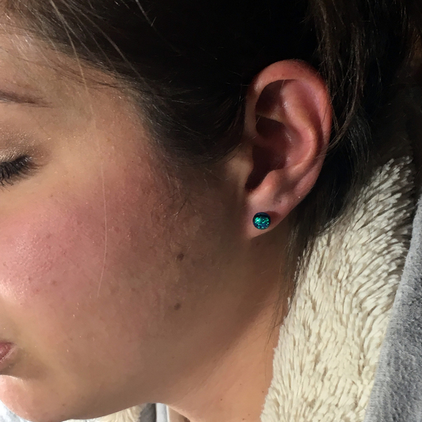 Dichroic glass earrings mini
