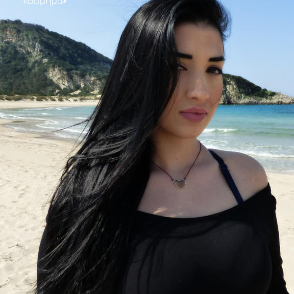 " Love pebble Necklace " - Χειροποίητο επάργυρο μενταγιόν με βότσαλο!