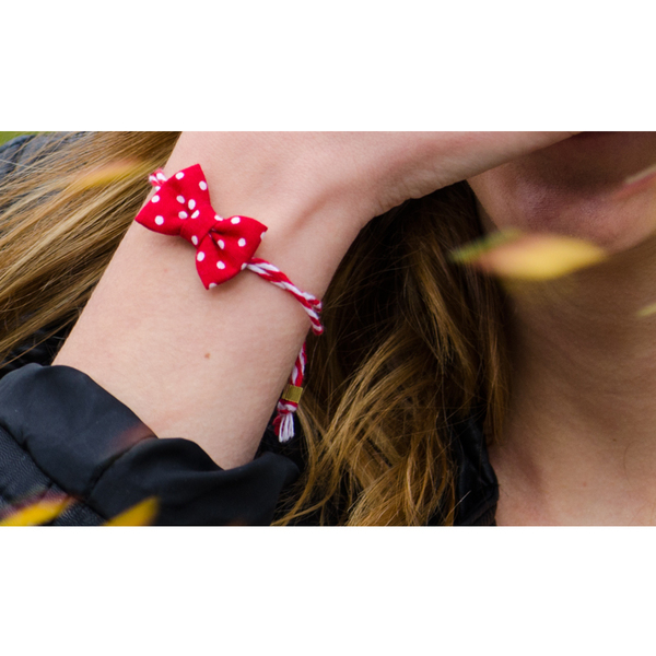 Playful March Red Polka Bow