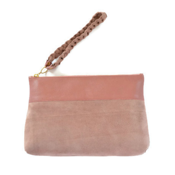 Ivy Large Pouch σε σάπιο μήλο από δέρμα και suede
