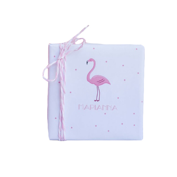 Λευκό κουτάκι θέμα flamingo - 40 τεμάχια