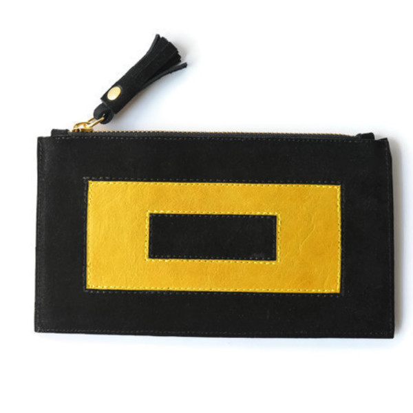 Puzzle δερμάτινο clutch