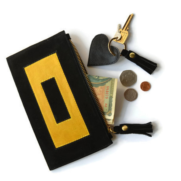 Puzzle δερμάτινο clutch