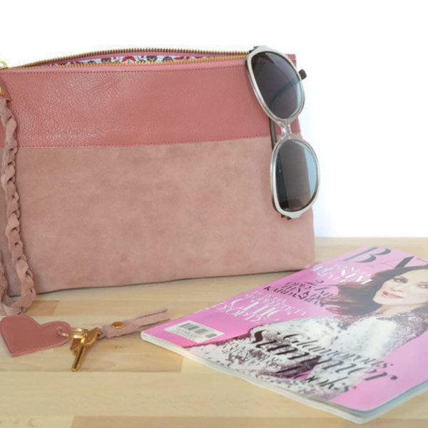 Ivy Pouch σε σάπιο μήλο από δέρμα και suede
