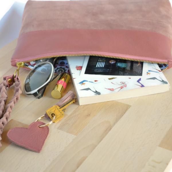 Ivy Pouch σε σάπιο μήλο από δέρμα και suede