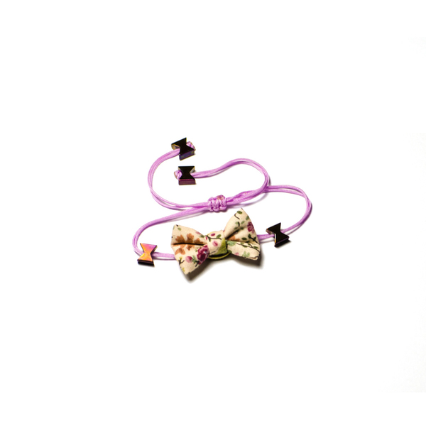 Purple Floral Bow Bracelet