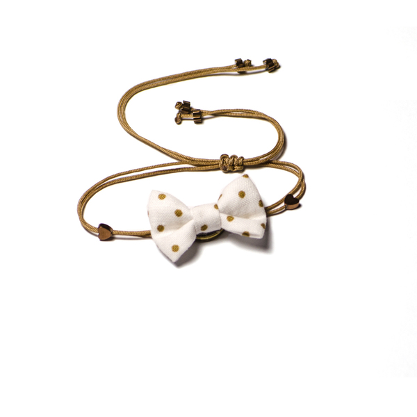White Polka Bow Bracelet