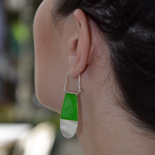 ''Cold Green'' earrings / Γεωμετρικά σκουλαρίκια