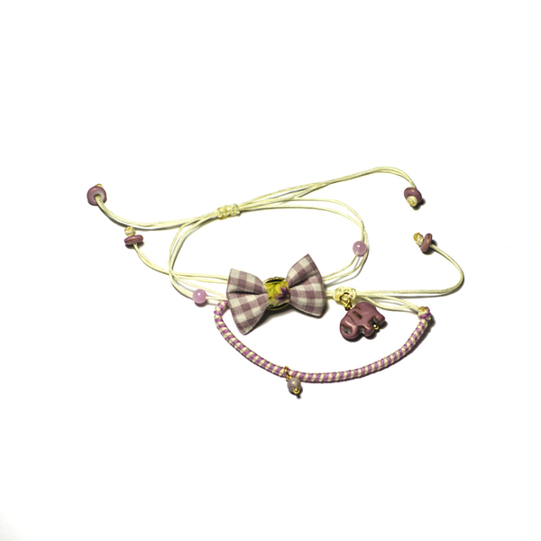 Bow Bracelets Set Violet