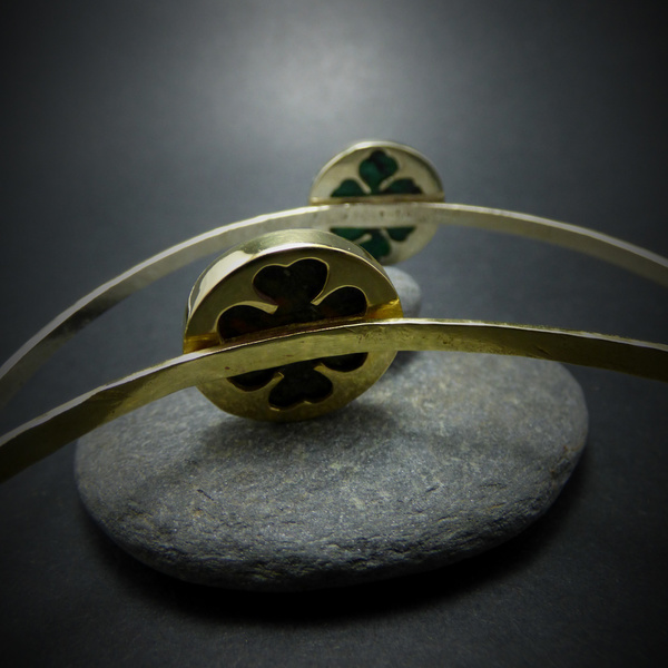 " Ruby Zoisite and Ounakite bracelet " - Χειροποίητα σφυρήλατα βραχιόλια ώμου με Ζοϊσίτη κ Ουνακίτη!