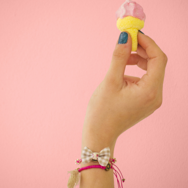 Bow Bracelets Set Florid Pink