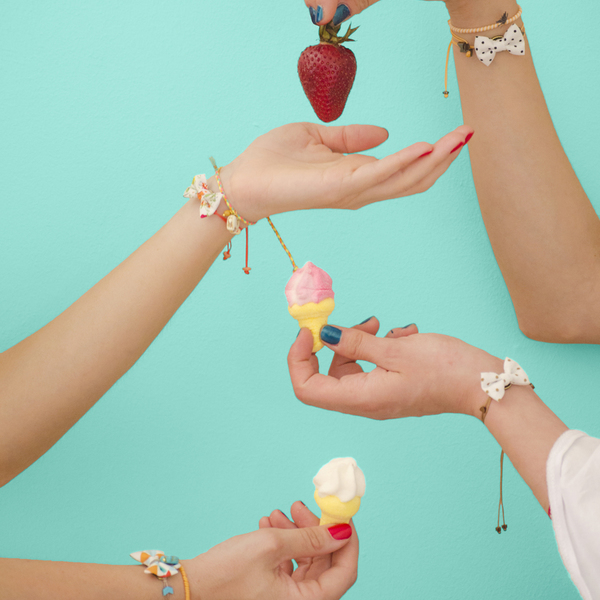 White Polka Bow Bracelet