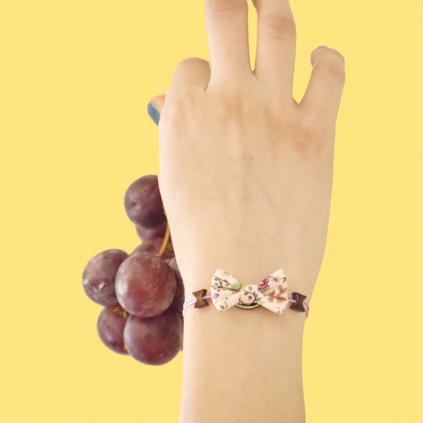 Purple Floral Bow Bracelet