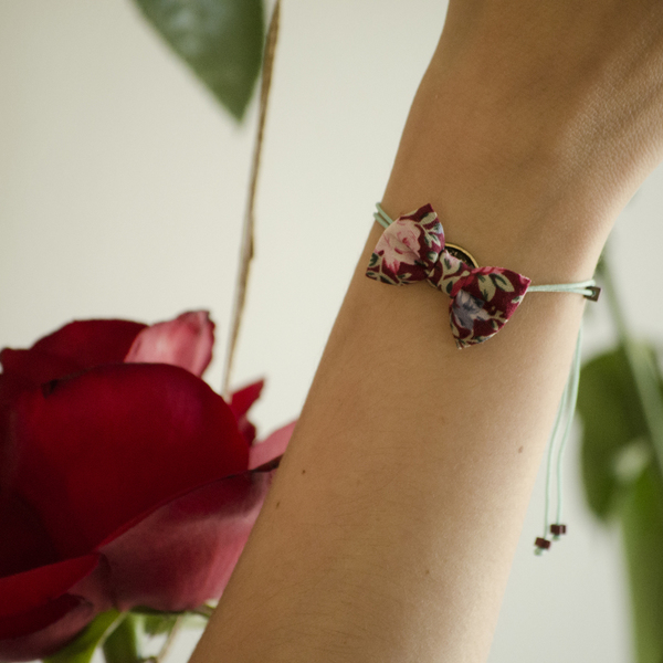 Red Floral Bow Bracelet