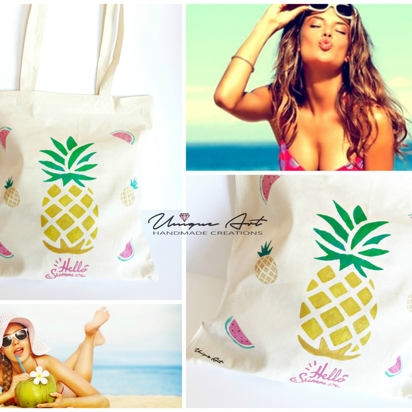 Τσάντα παραλίας | Tote bag Pineapple!!!