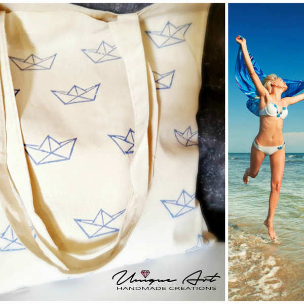 Tote bag Origami Boat!