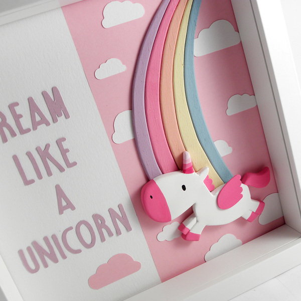 Παιδικό διακοσμητικό καδράκι " Dream like a Unicorn"