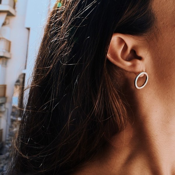 Silver "ring earrings"