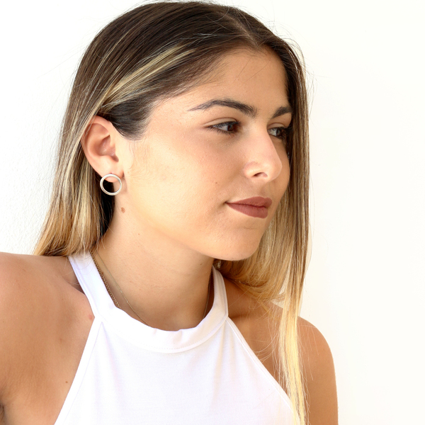 Silver "ring earrings"