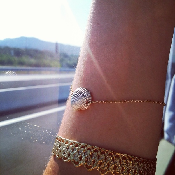Silver shell bracelet