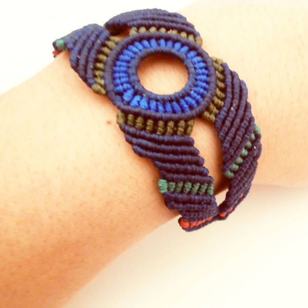 Μπλε Σκούρο Γυναικείο Βραχιόλι Macrame Boho Style